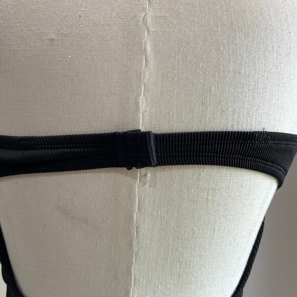 Aerie Black Ribbed One Piece Swimsuit Strapless Cheeky Size XL - Picture 5 of 7